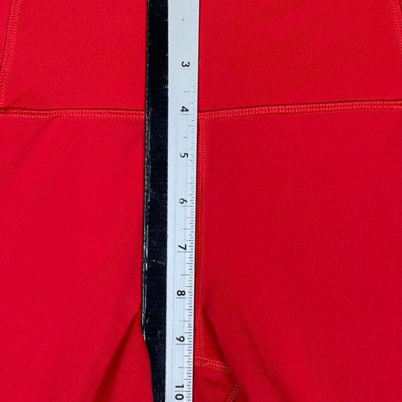 Lululemon Athletic Capri Pants Womens 8 Red Side Pocket Stretch Elastic Waist - Picture 5 of 11